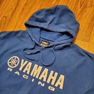 Yamaha Racing Hoodie Sweatshirt Men Large Blue Factory Effex Motocross Y2K